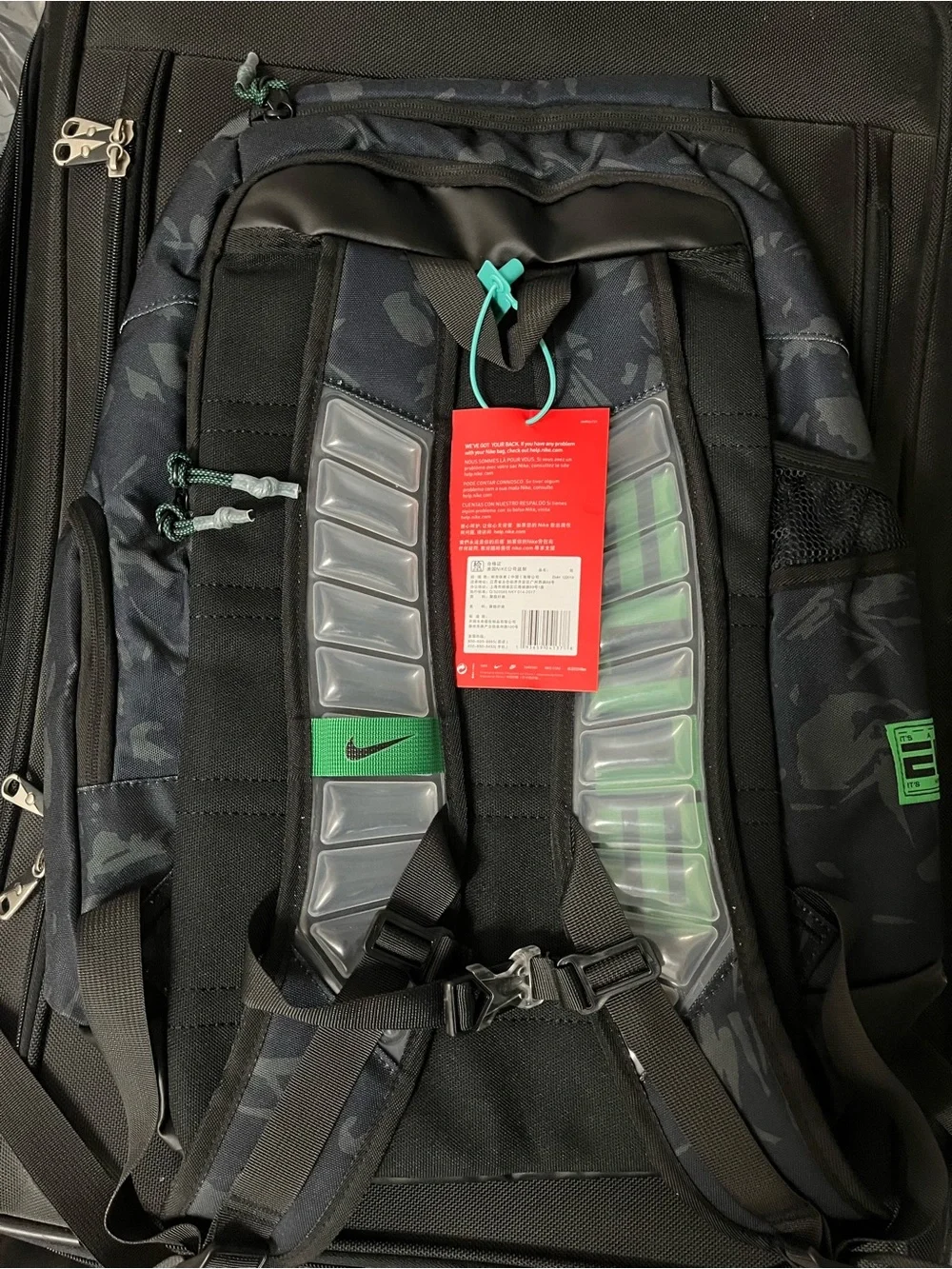 Nike Black Backpack with Green Accents